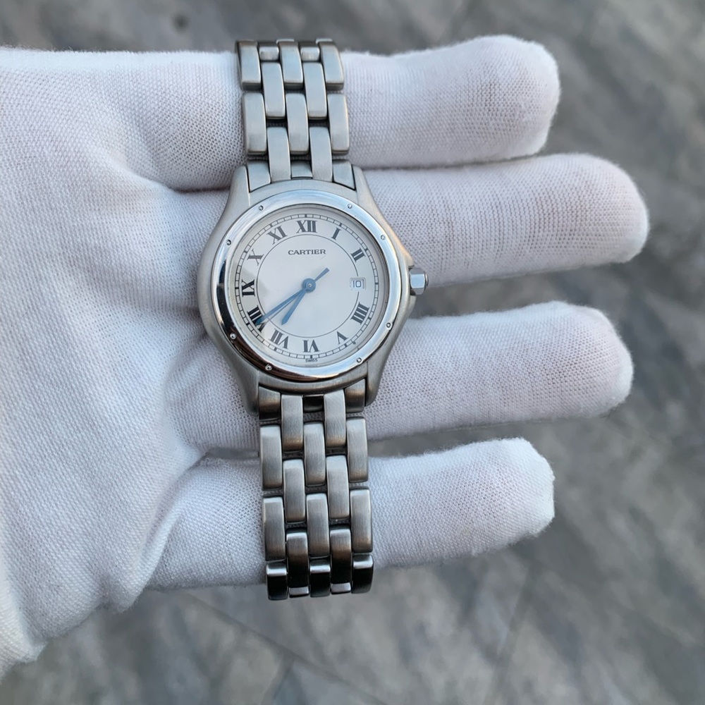 Vintage Cartier Panthere Cougar White Men's Watch - 987904